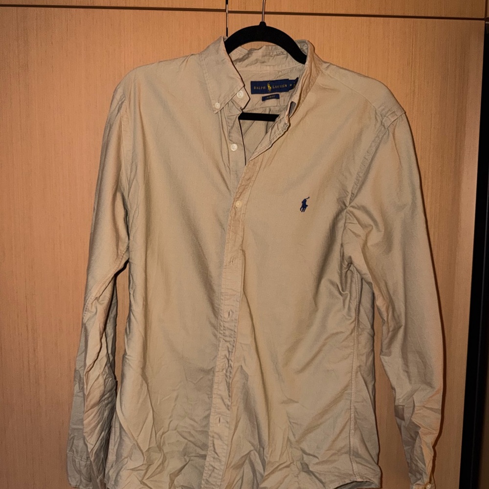 Ralph Lauren Men's Tan Button-Down Shirt